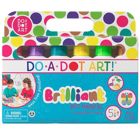 Do-A-Dot Art Washable Brilliant Dot Markers, 6 Colors DAD103